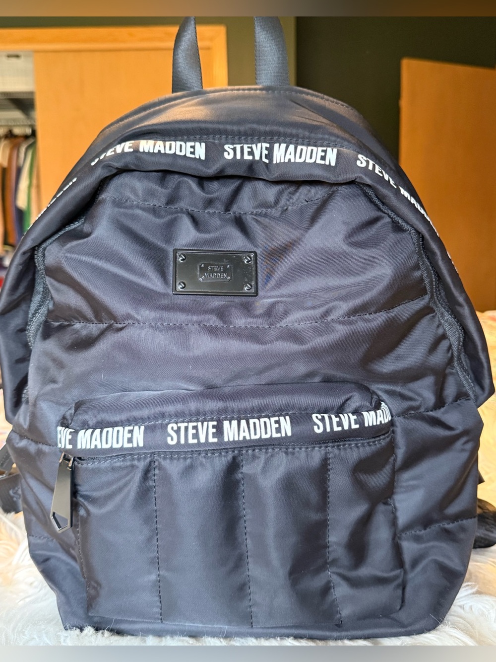 Steve Madden Bariaa textured nylon backpack in black